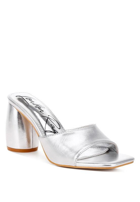 Bumblin Metallic Faux Leather Slip On Sandals