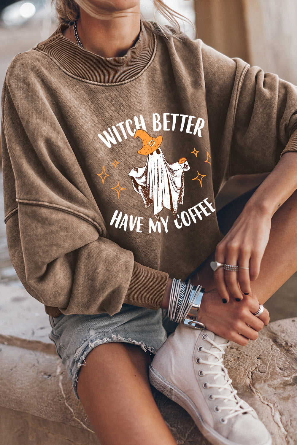 Brown HOWDY Western Fashion Graphic Sweatshirt