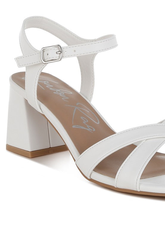 Edessa Square Toe Block Heel Sandals