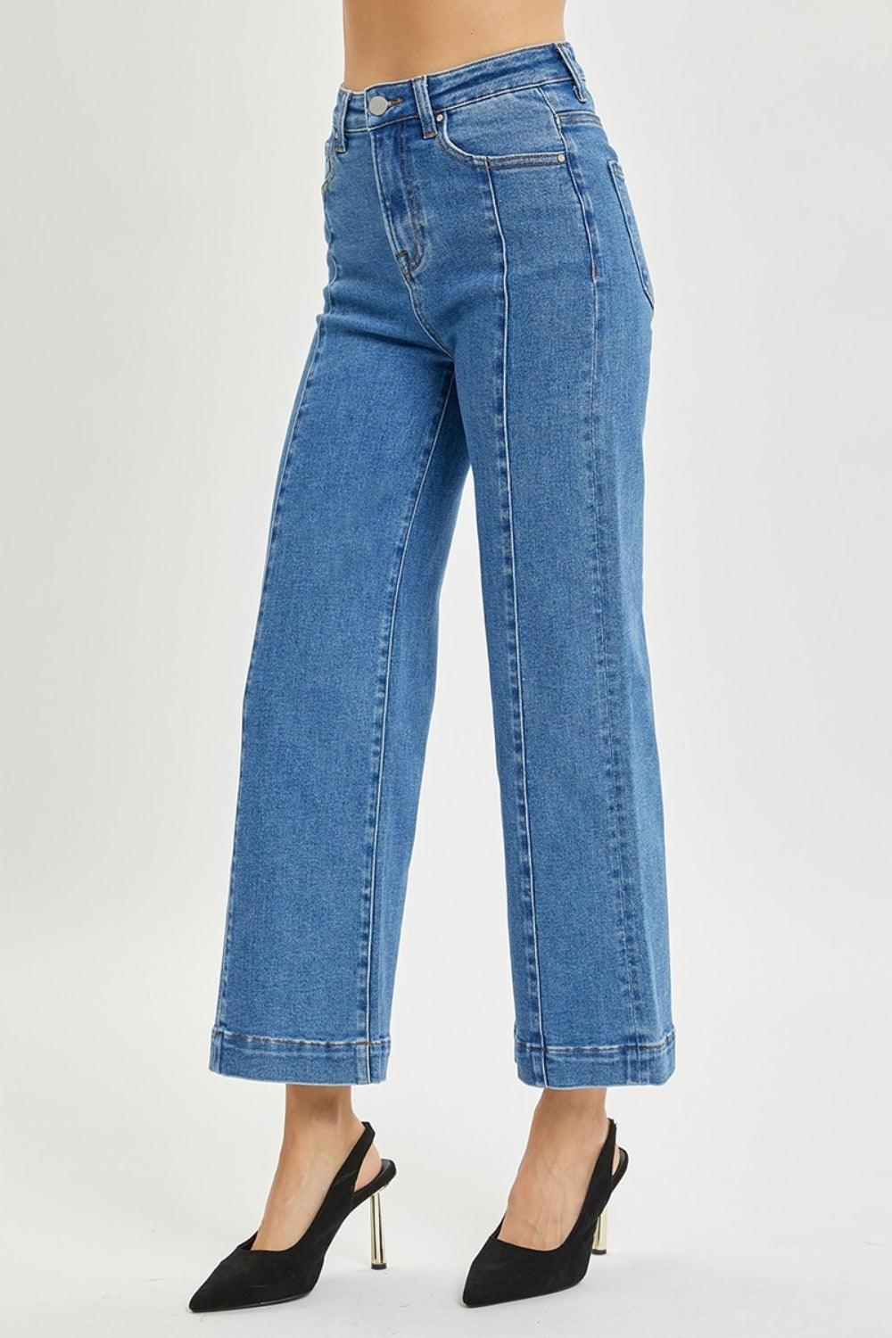 Risen Full Size High Rise Wide Leg Jeans