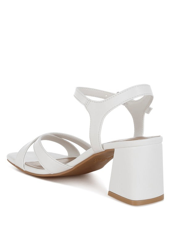 Edessa Square Toe Block Heel Sandals