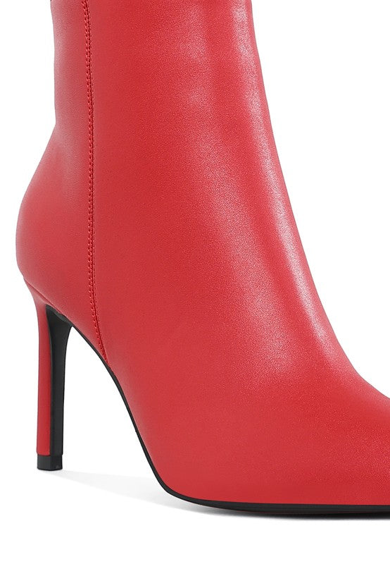 Tatria Textured Stiletto Heel Ankle Boots