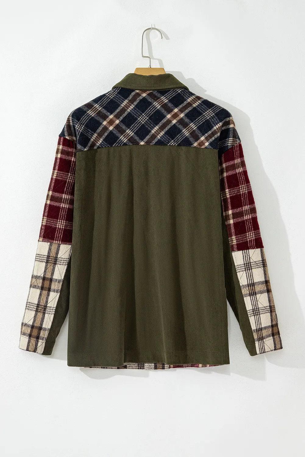 Plaid Button Up Long Sleeve Jacket