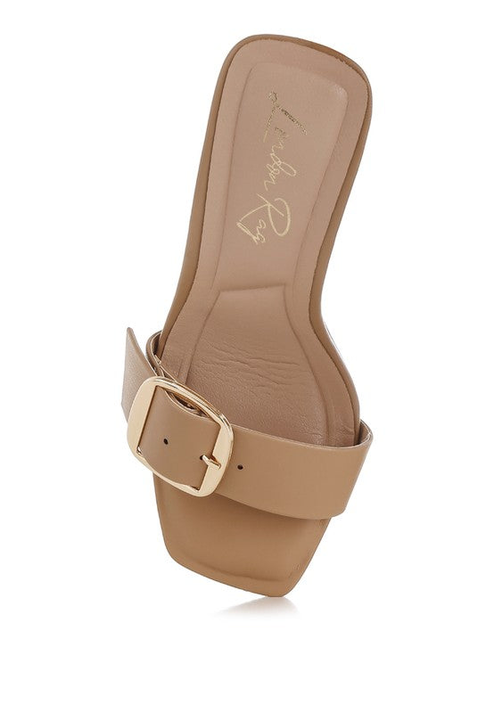 Acacia Buckle Strap Slip On Sandals