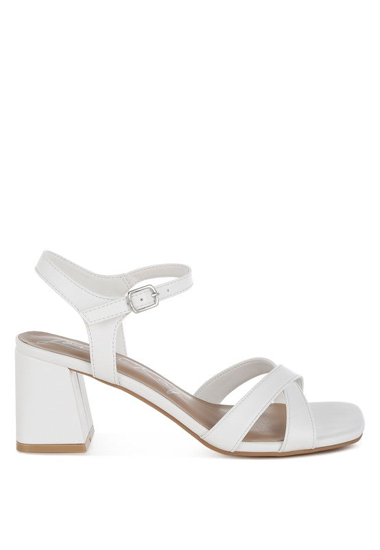 Edessa Square Toe Block Heel Sandals