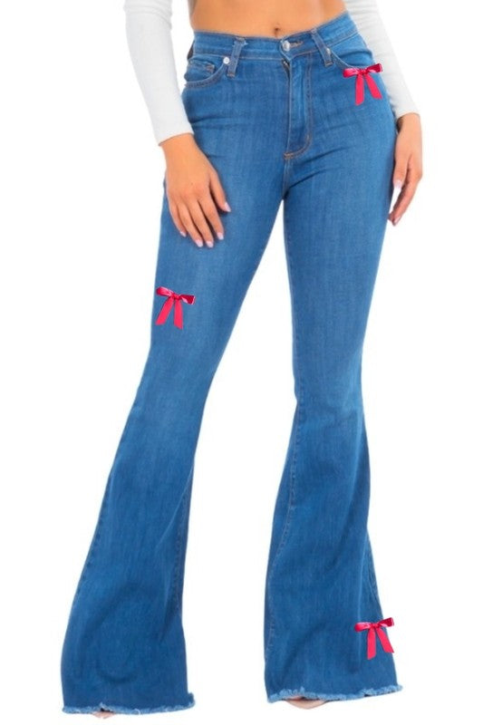 Mid Rise Flare Jeans- Doss Dollz