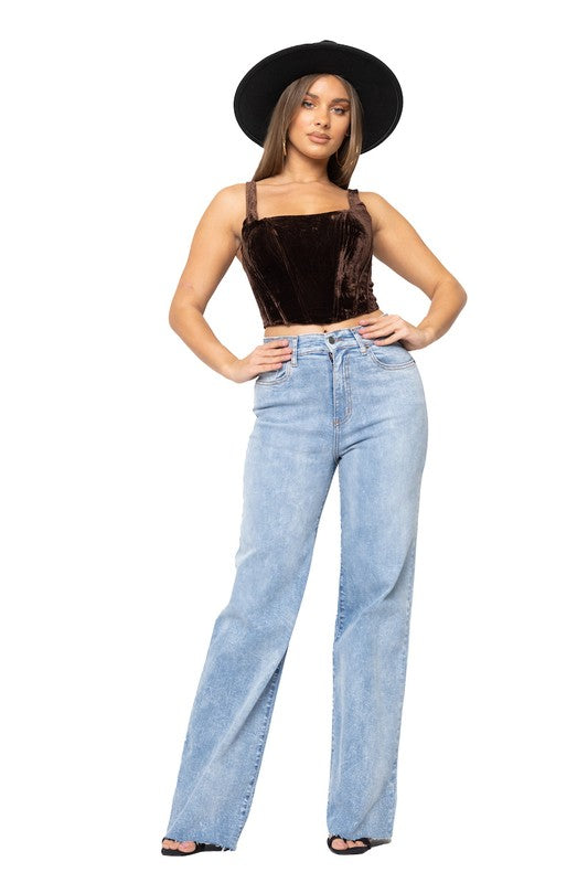 Mid Rise Flare Jeans- Doss Dollz