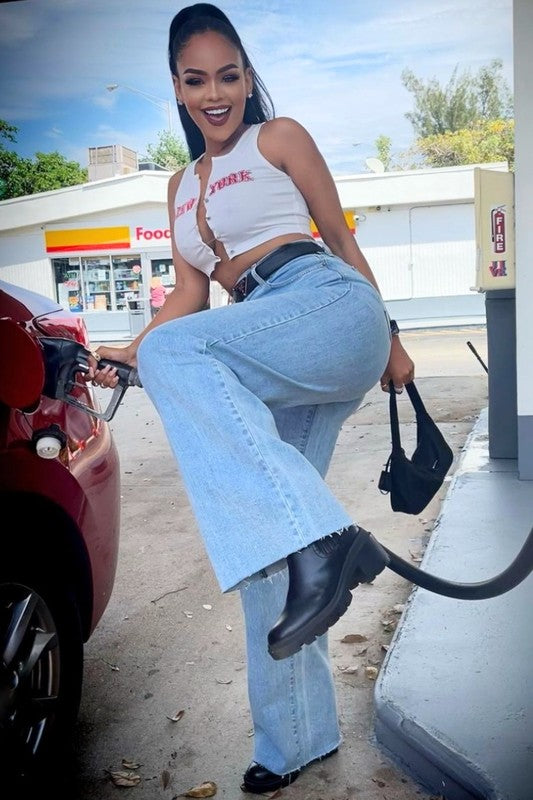 Mid Rise Flare Jeans- Doss Dollz