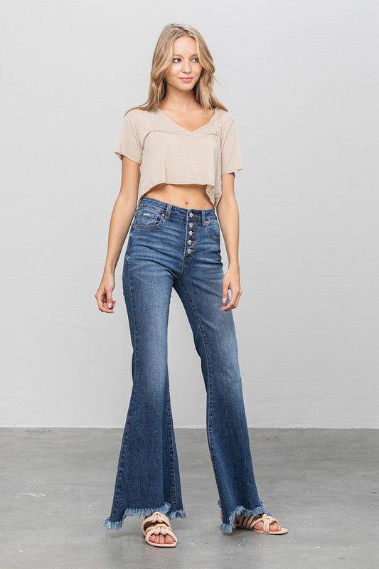 Mid Rise Flare Jeans- Doss Dollz