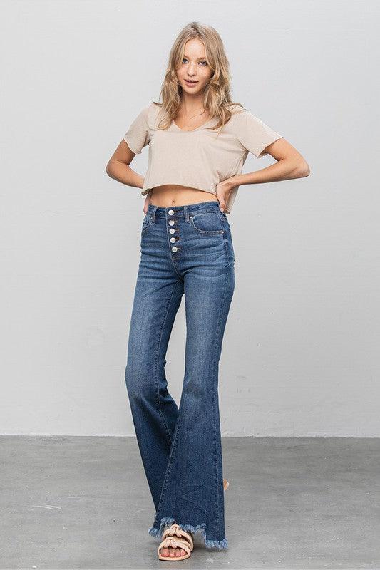 Mid Rise Flare Jeans- Doss Dollz