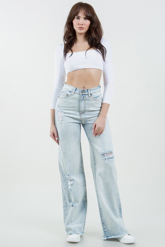 Mid Rise Flare Jeans- Doss Dollz