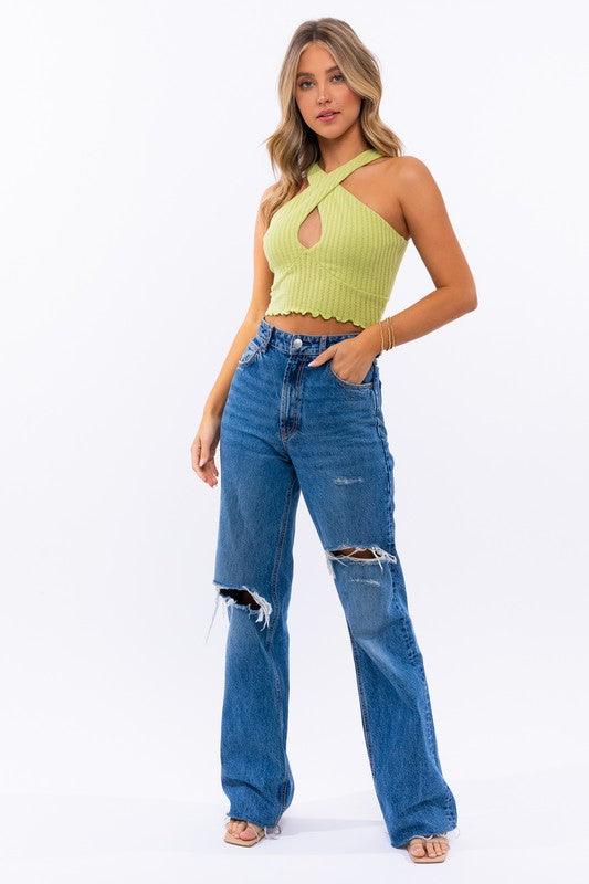 Mid Rise Flare Jeans- Doss Dollz