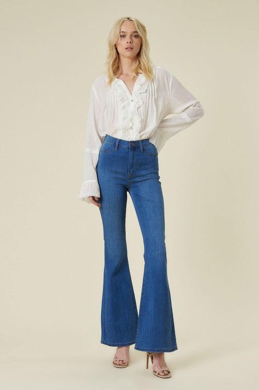 Mid Rise Flare Jeans- Doss Dollz