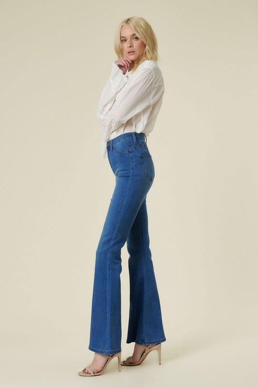 Mid Rise Flare Jeans- Doss Dollz