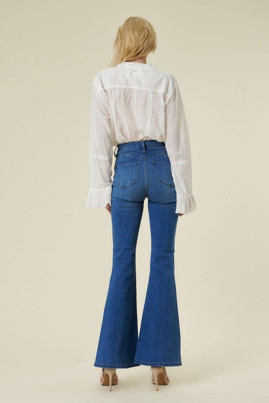 Mid Rise Flare Jeans- Doss Dollz