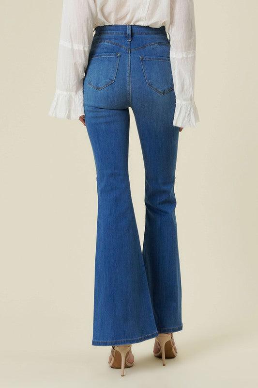 Mid Rise Flare Jeans- Doss Dollz