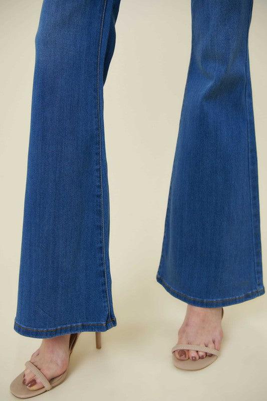 Mid Rise Flare Jeans- Doss Dollz