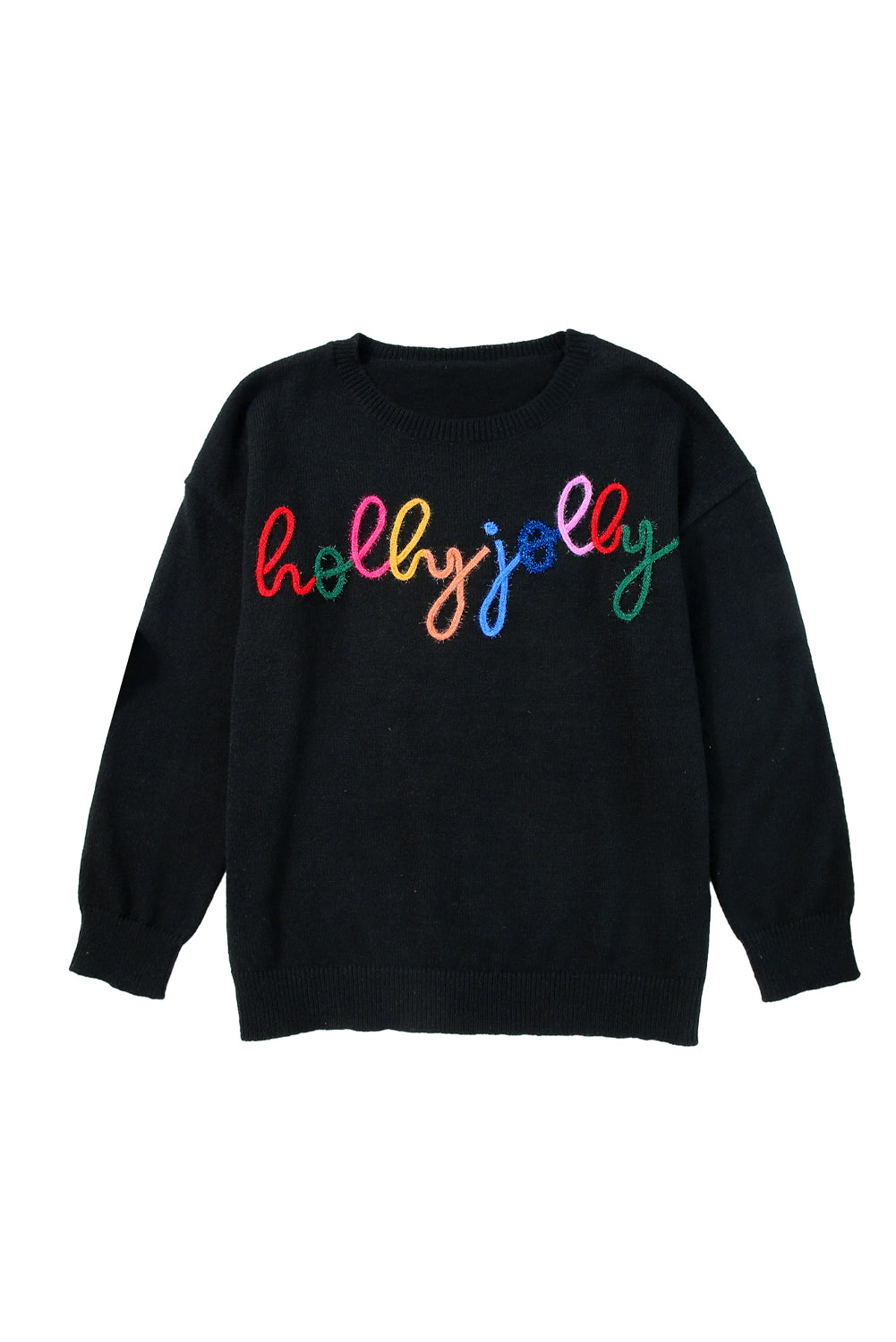 Pink Howdy Heart Graphic Round Neck Casual Sweater