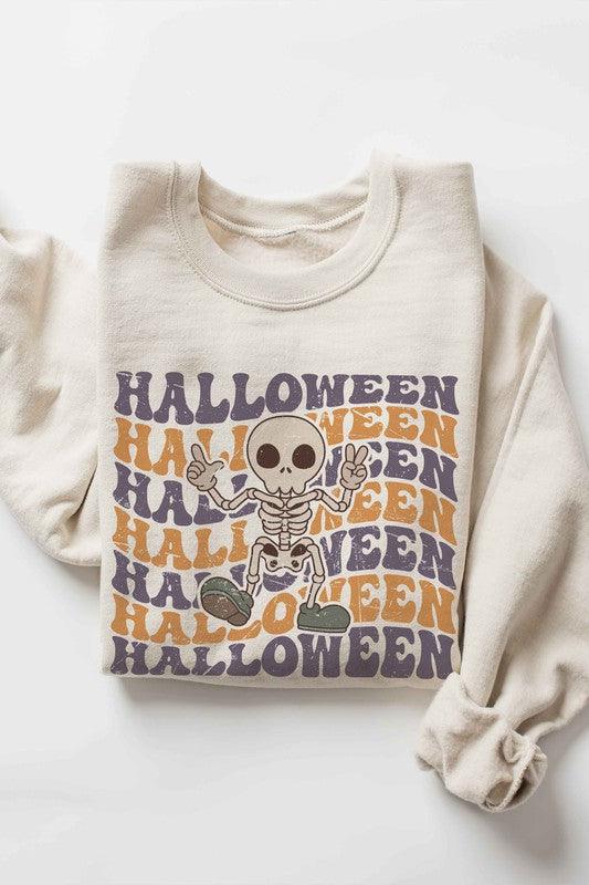 HALLOWEEN SKELETON Graphic Sweatshirt