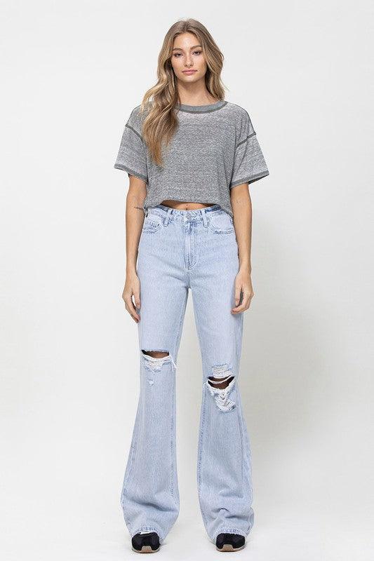 Mid Rise Flare Jeans- Doss Dollz