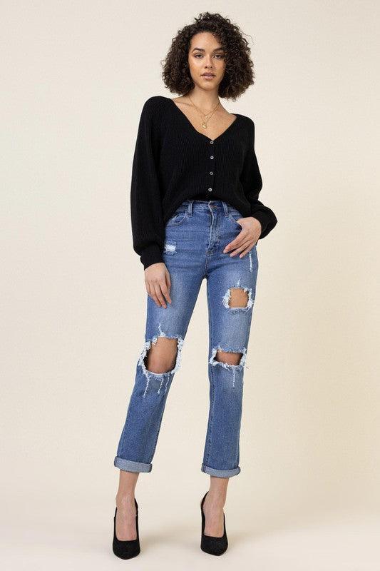 Mid Rise Flare Jeans- Doss Dollz