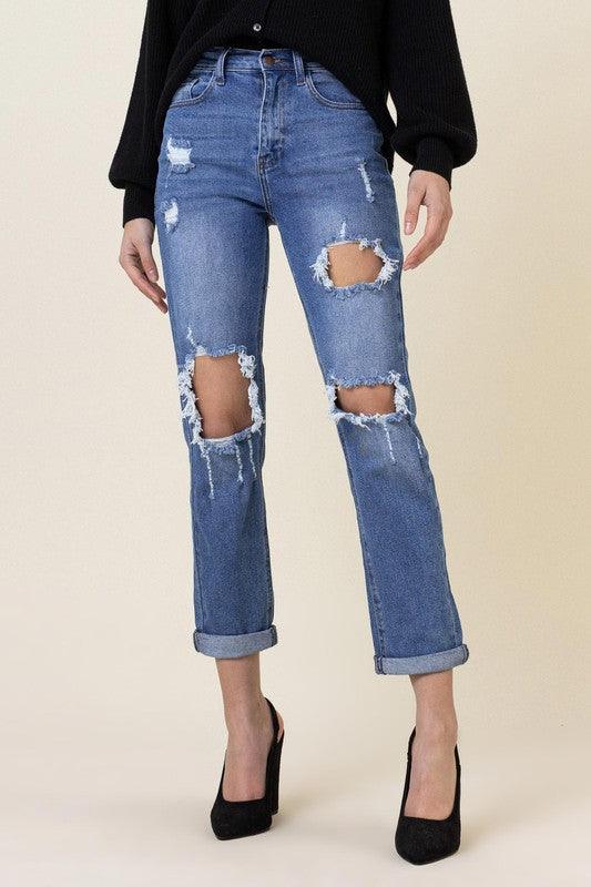 Mid Rise Flare Jeans- Doss Dollz