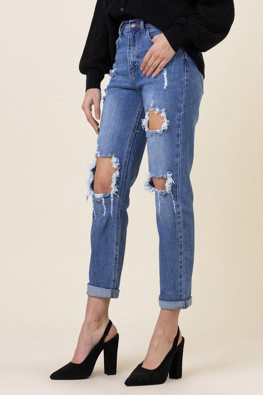 Mid Rise Flare Jeans- Doss Dollz