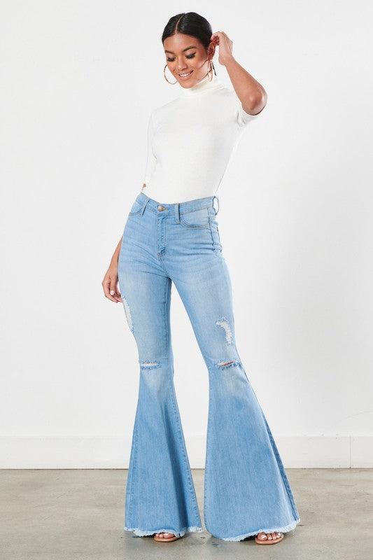 Mid Rise Flare Jeans- Doss Dollz