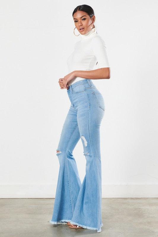 Mid Rise Flare Jeans- Doss Dollz