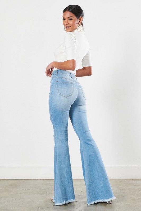 Mid Rise Flare Jeans- Doss Dollz