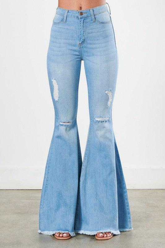 Mid Rise Flare Jeans- Doss Dollz