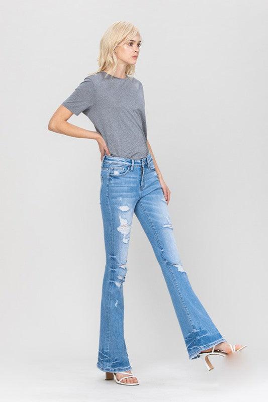 Mid Rise Flare Jeans- Doss Dollz