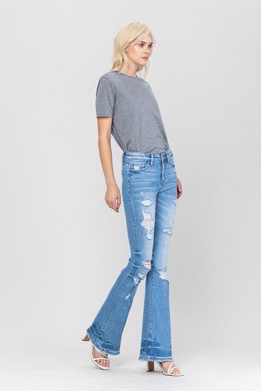 Mid Rise Flare Jeans- Doss Dollz