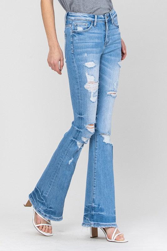 Mid Rise Flare Jeans- Doss Dollz