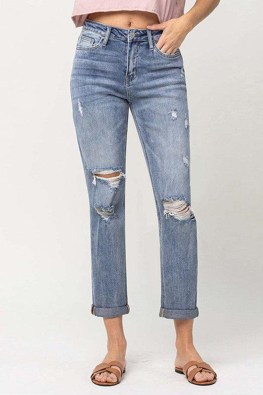 Mid Rise Flare Jeans- Doss Dollz