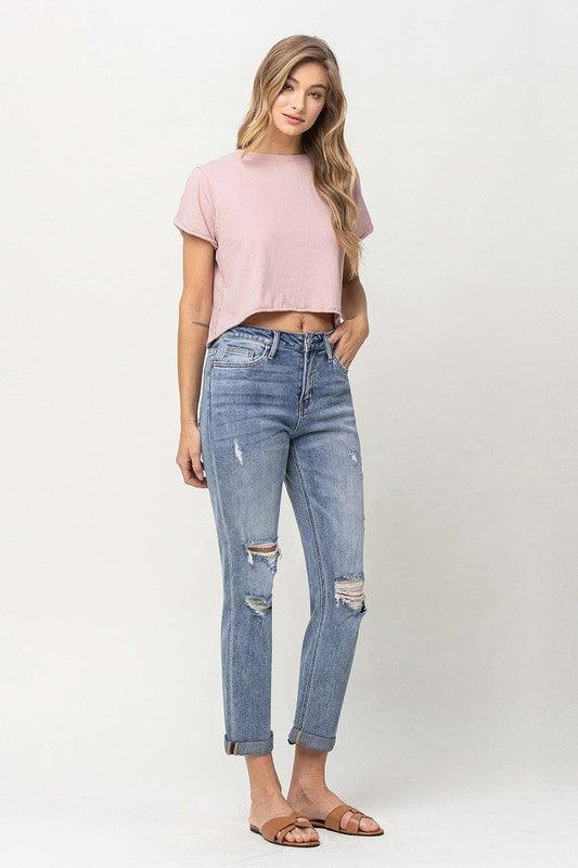 Mid Rise Flare Jeans- Doss Dollz