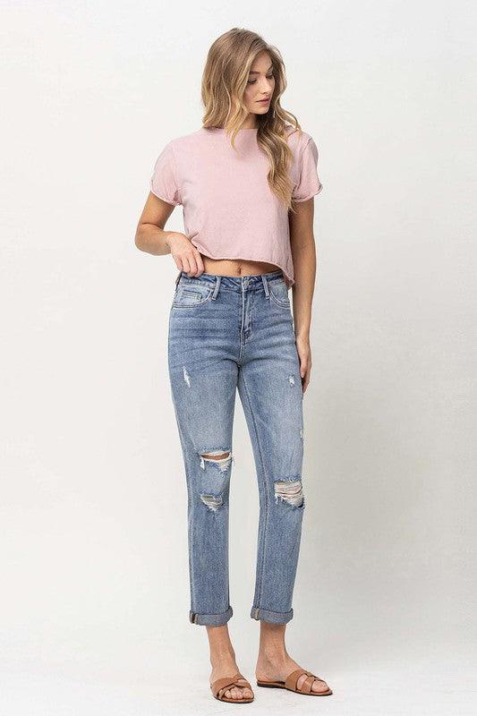 Mid Rise Flare Jeans- Doss Dollz