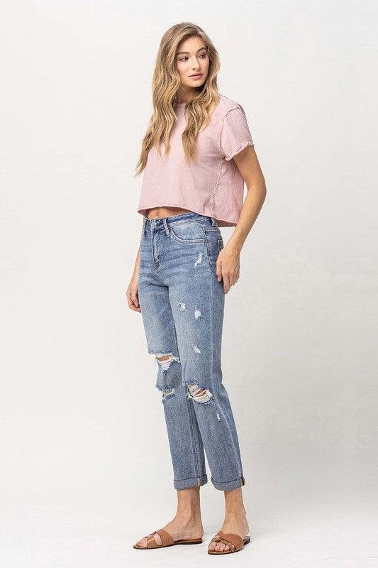 Mid Rise Flare Jeans- Doss Dollz