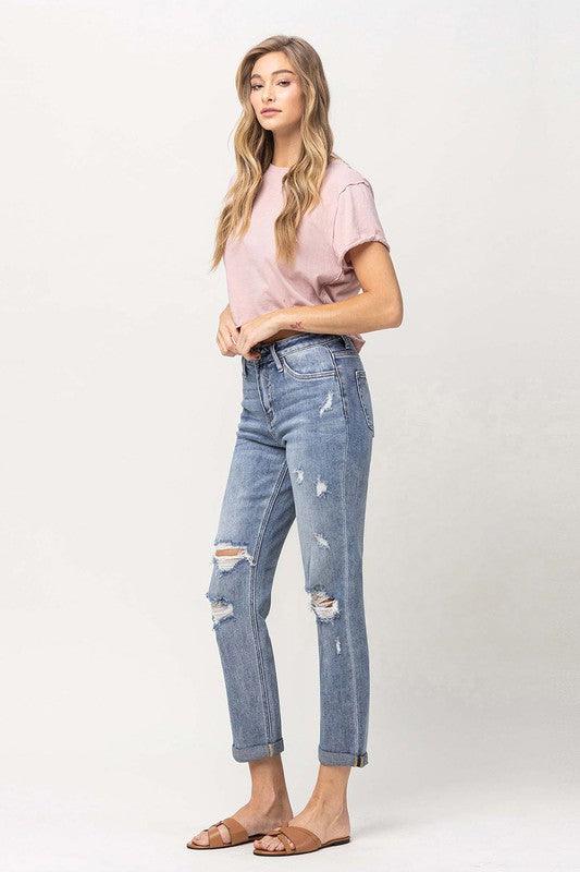 Mid Rise Flare Jeans- Doss Dollz