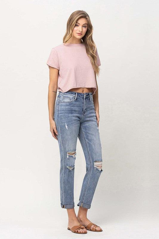 Mid Rise Flare Jeans- Doss Dollz