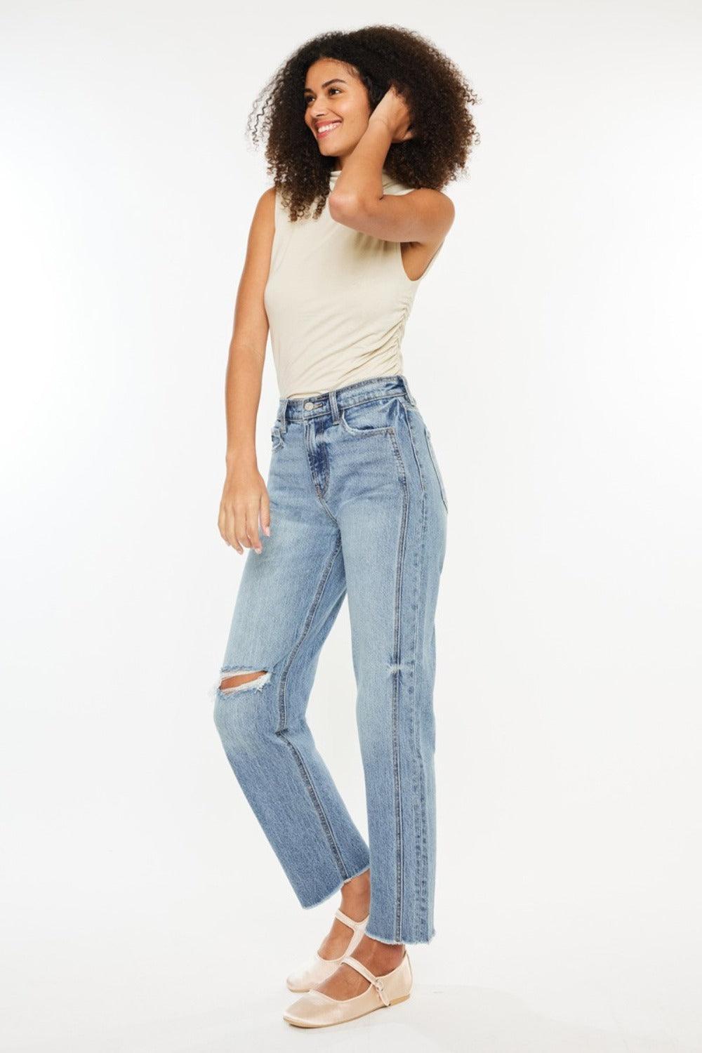 Kancan Ultra High Rise Distressed Straight Jeans