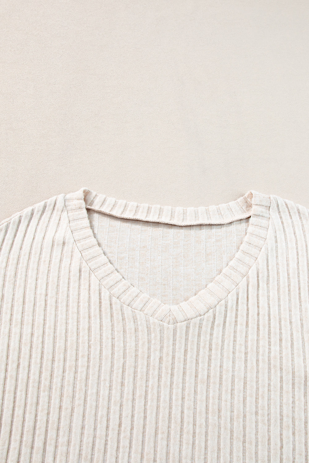 Ribbed Knit Bell Sleeve Crop Top Drawstring Pants Set