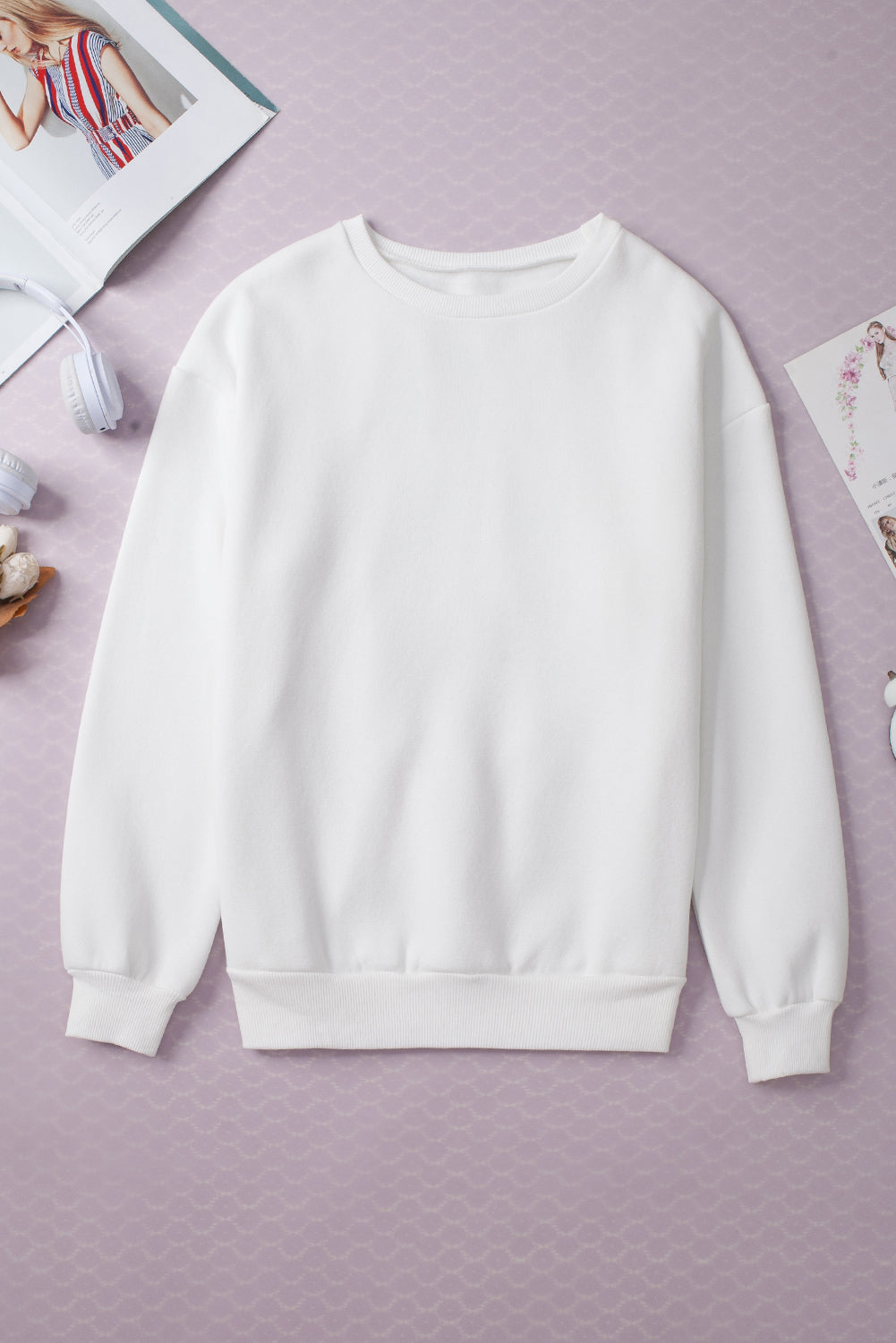 White XOXO Glitter Chenille Cable Knit Pullover Sweatshirt