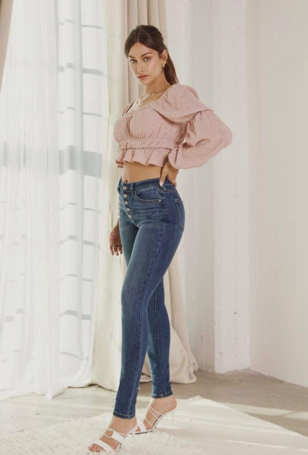 Mid Rise Flare Jeans- Doss Dollz