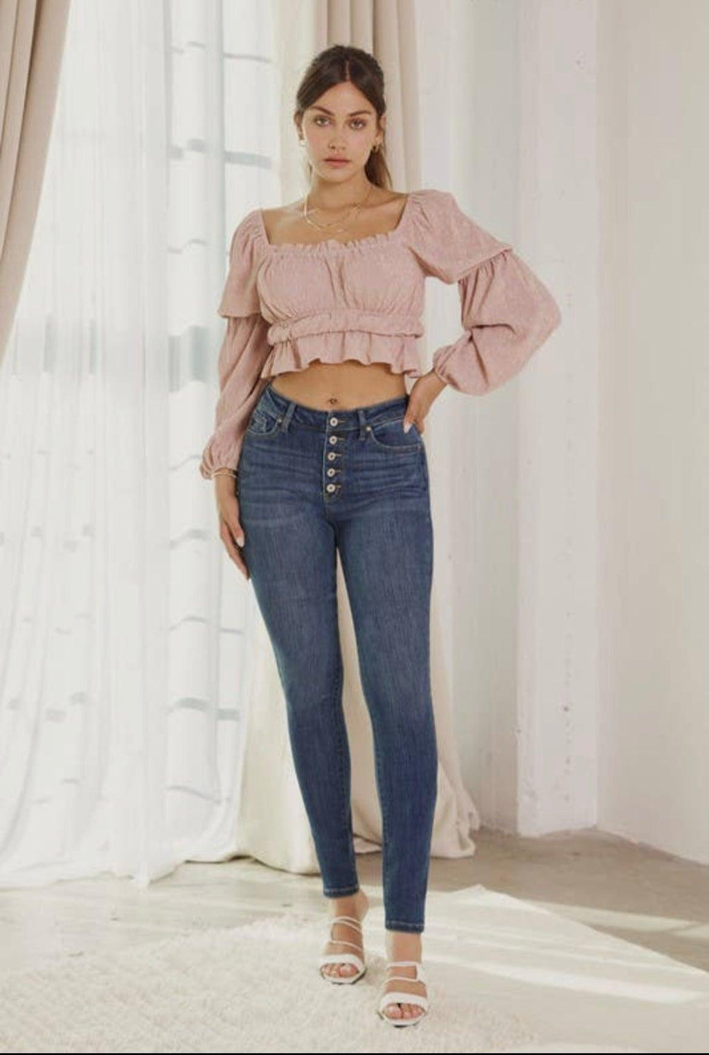 Mid Rise Flare Jeans- Doss Dollz