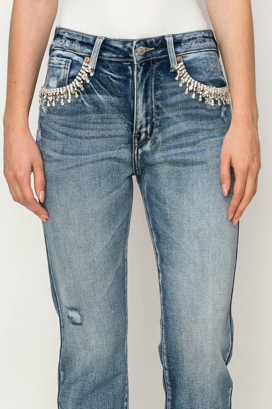 Mid Rise Flare Jeans- Doss Dollz