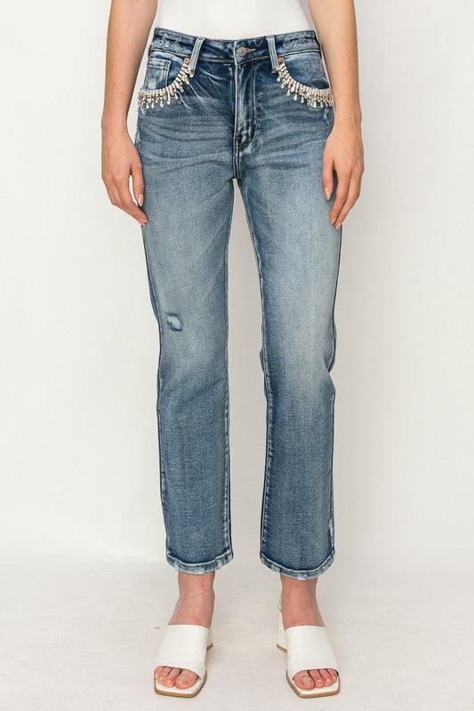 Mid Rise Flare Jeans- Doss Dollz