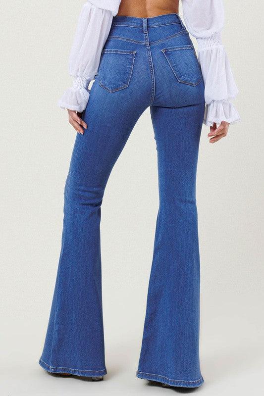 Mid Rise Flare Jeans- Doss Dollz