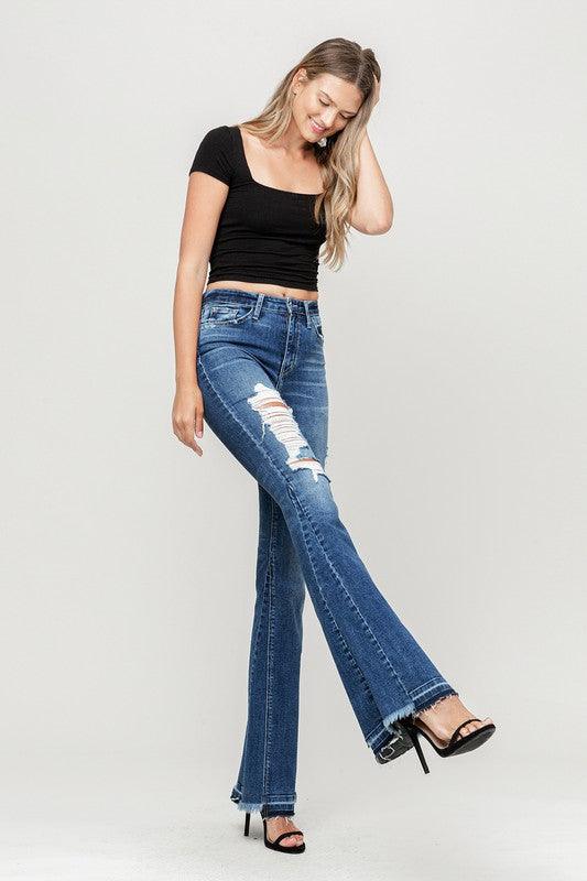 Mid Rise Flare Jeans- Doss Dollz