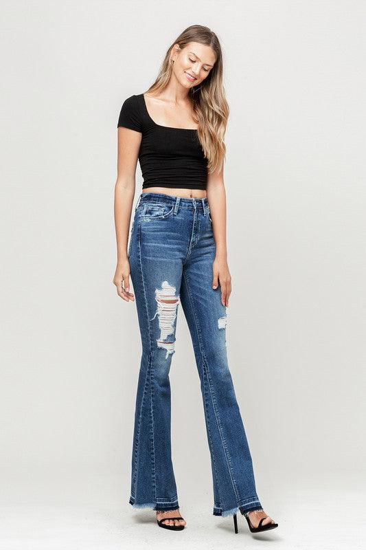 Mid Rise Flare Jeans- Doss Dollz